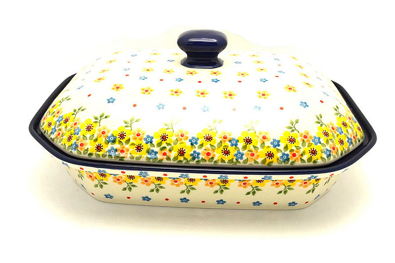 Ceramika Artystyczna Polish Pottery Baker - Rectangular Covered - Large - Buttercup 665-2225a (Ceramika Artystyczna)