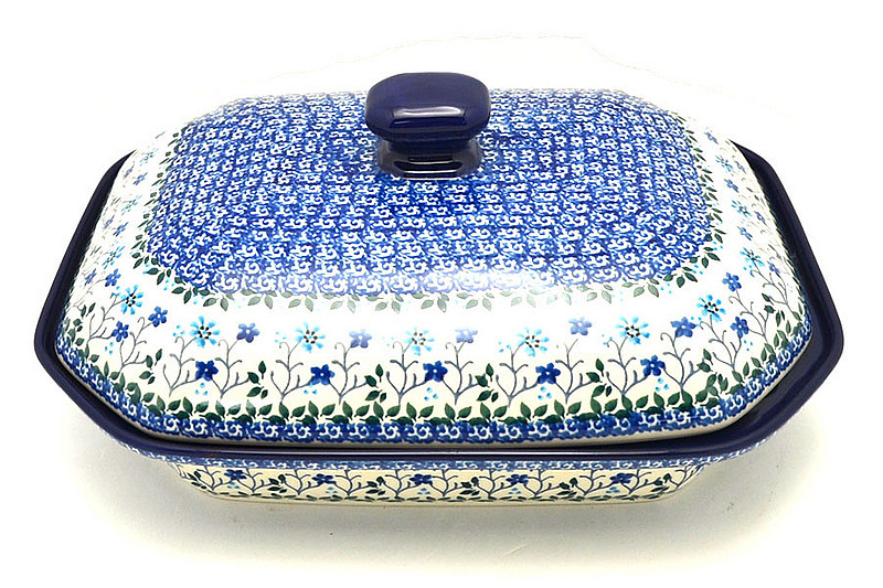 Ceramika Artystyczna Polish Pottery Baker - Rectangular Covered - Large - Georgia Blue 665-2785a (Ceramika Artystyczna)