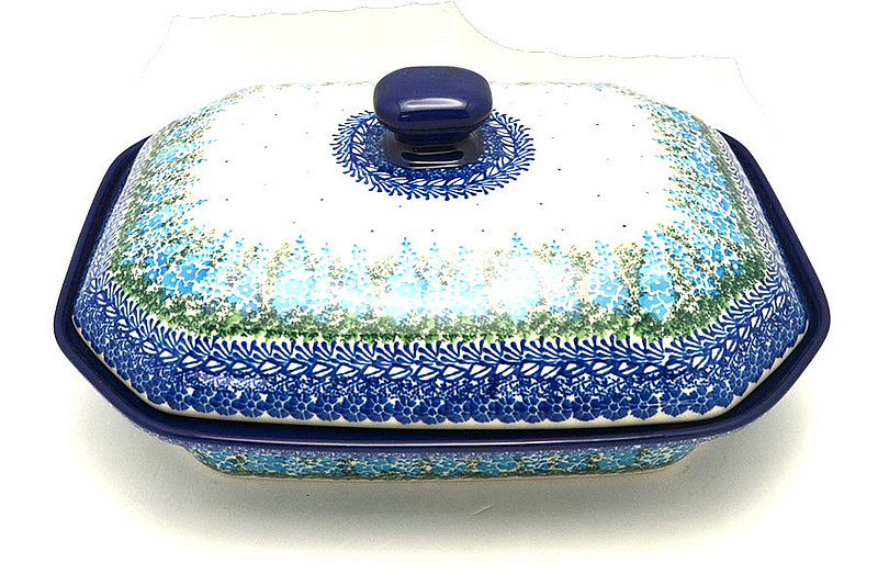 Ceramika Artystyczna Polish Pottery Baker - Rectangular Covered - Large - Virginia Blue Bells 665-3279a (Ceramika Artystyczna)