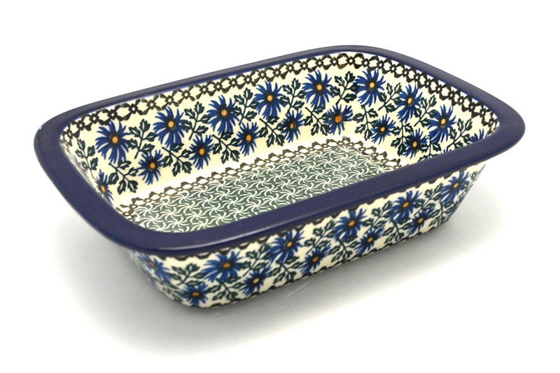 Ceramika Artystyczna Polish Pottery Baker - Rectangular with Grip Lip - Blue Chicory 162-976a (Ceramika Artystyczna)