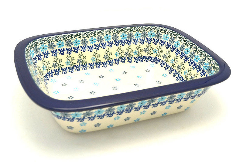 Ceramika Artystyczna Polish Pottery Baker - Rectangular with Grip Lip - Blue Dazzle 162-2250a (Ceramika Artystyczna)
