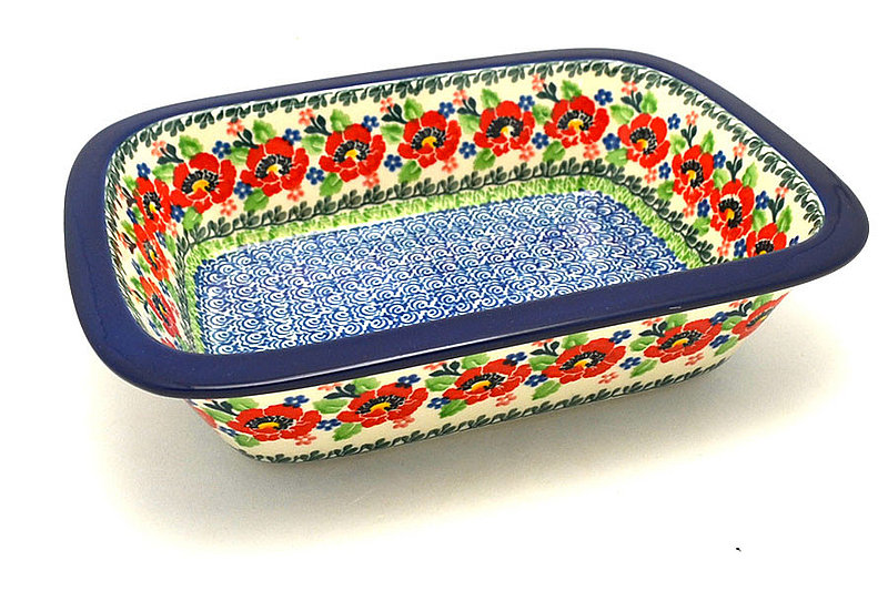 Ceramika Artystyczna Polish Pottery Baker - Rectangular with Grip Lip - Danish Garden 162-3219a (Ceramika Artystyczna)