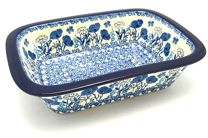 Ceramika Artystyczna Polish Pottery Baker - Rectangular with Grip Lip - Evening Poppies 162-2902a (Ceramika Artystyczna)