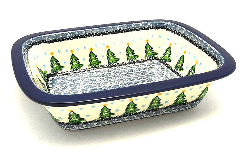 Ceramika Artystyczna Polish Pottery Baker - Rectangular with Grip Lip - Evergreens 162-1719a (Ceramika Artystyczna)