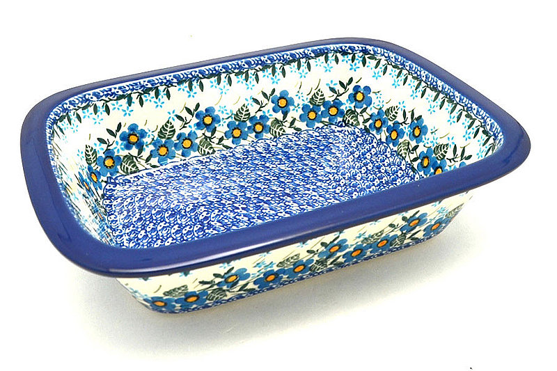 Ceramika Artystyczna Polish Pottery Baker - Rectangular with Grip Lip - Joyful Blue 162-2277a (Ceramika Artystyczna)
