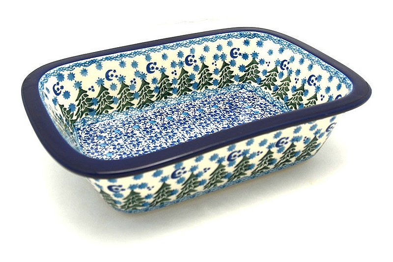 Ceramika Artystyczna Polish Pottery Baker - Rectangular with Grip Lip - Silent Night 162-1674a (Ceramika Artystyczna)