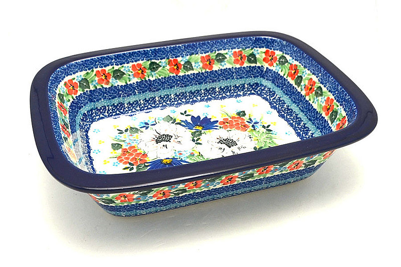 Ceramika Artystyczna Polish Pottery Baker - Rectangular with Grip Lip - Unikat Signature U5156 162-U5156 (Ceramika Artystyczna)