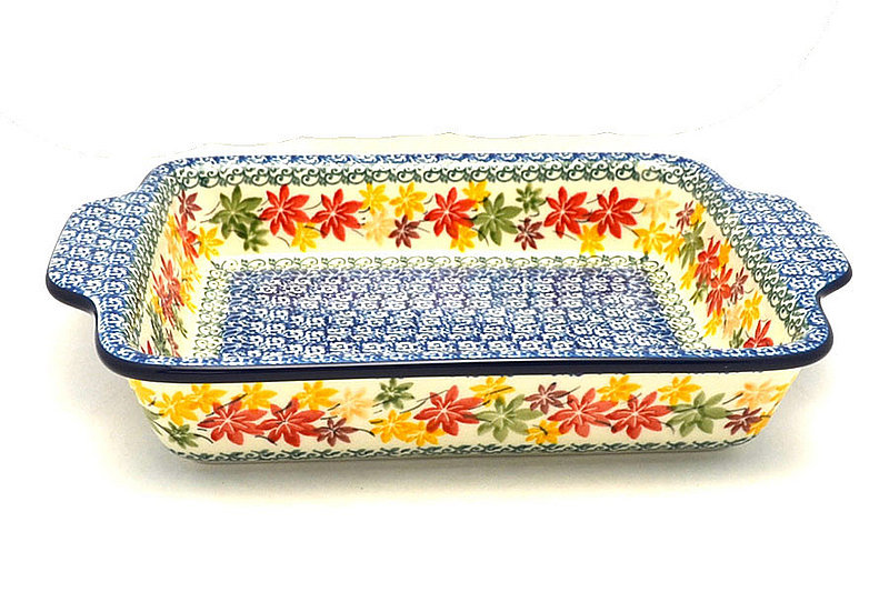 Polish Pottery Baker - Rectangular with Tab Handles - 5 cups - Maple Harvest