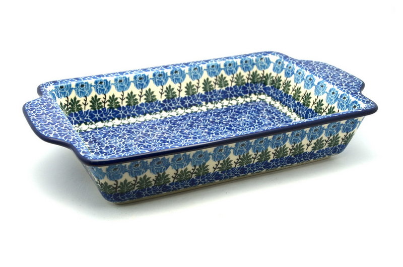 Ceramika Artystyczna Polish Pottery Baker - Rectangular with Tab Handles - 7 cups - Antique Rose A59-1390a (Ceramika Artystyczna)