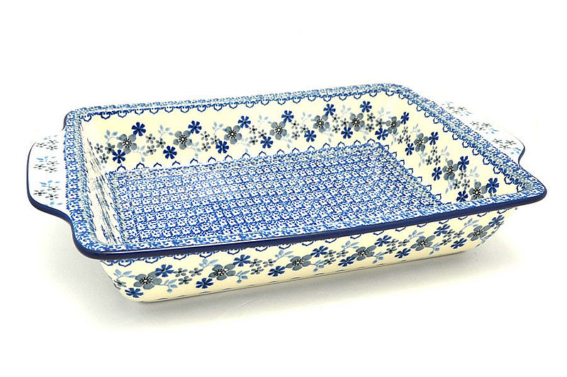 Ceramika Artystyczna Polish Pottery Baker - Rectangular with Tab Handles - 7 cups - Blue Horizon A59-2333a (Ceramika Artystyczna)