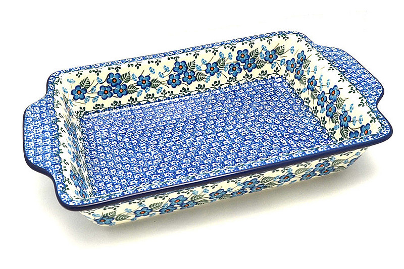 Ceramika Artystyczna Polish Pottery Baker - Rectangular with Tab Handles - 7 cups - Parisian Posies A59-2272a (Ceramika Artystyczna)