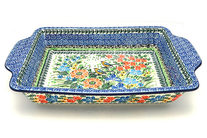Ceramika Artystyczna Polish Pottery Baker - Rectangular with Tab Handles - 7 cups - Unikat Signature - U2517 A59-U2517 (Ceramika Artystyczna)