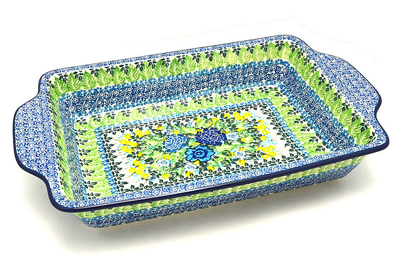 Ceramika Artystyczna Polish Pottery Baker - Rectangular with Tab Handles - 7 cups - Unikat Signature - U3677 A59-U3677 (Ceramika Artystyczna)