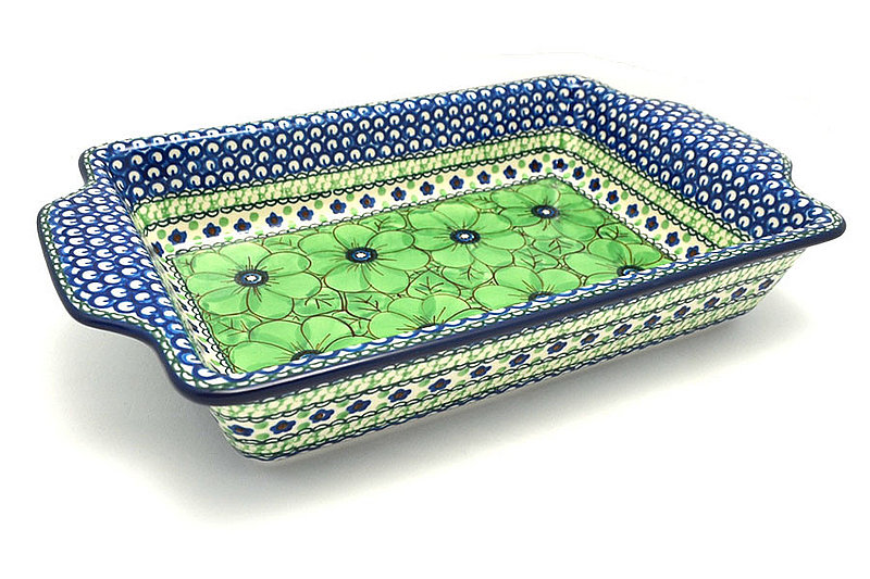 Ceramika Artystyczna Polish Pottery Baker - Rectangular with Tab Handles - 7 cups - Unikat Signature - U408A A59-U408A (Ceramika Artystyczna)