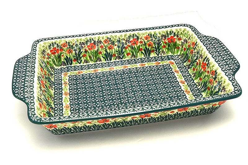 Ceramika Artystyczna Polish Pottery Baker - Rectangular with Tab Handles - 7 cups - Unikat Signature - U4335 A59-U4335 (Ceramika Artystyczna)