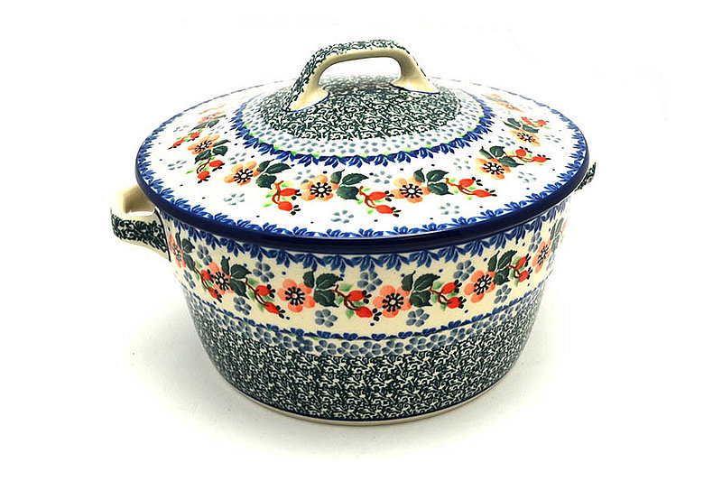 Ceramika Artystyczna Polish Pottery Baker - Round Covered Casserole - Cherry Blossom 278-2103a (Ceramika Artystyczna)
