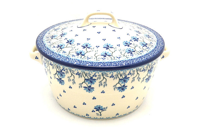 Polish Pottery Baker - Round Covered Casserole - Clover Field