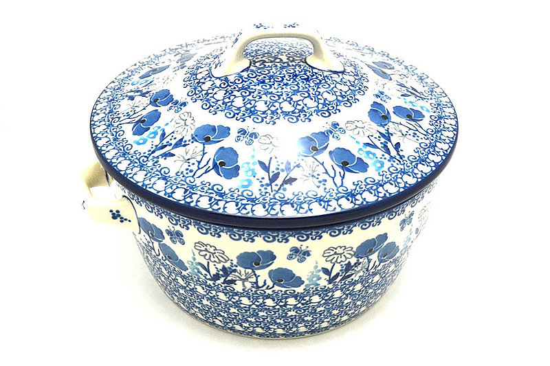 Ceramika Artystyczna Polish Pottery Baker - Round Covered Casserole - Evening Poppies 278-2902a (Ceramika Artystyczna)
