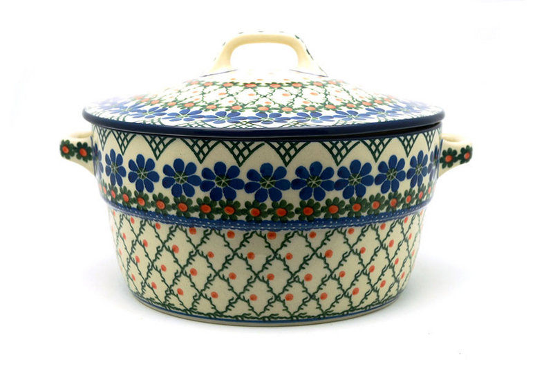 Ceramika Artystyczna Polish Pottery Baker - Round Covered Casserole - Primrose 278-854a (Ceramika Artystyczna)
