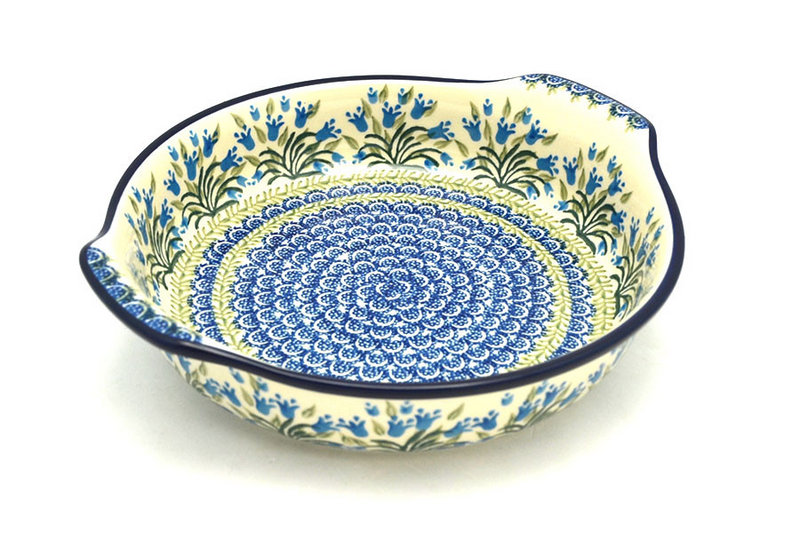 Ceramika Artystyczna Polish Pottery Baker - Round with Grips - Large - Blue Bells 417-1432a (Ceramika Artystyczna)