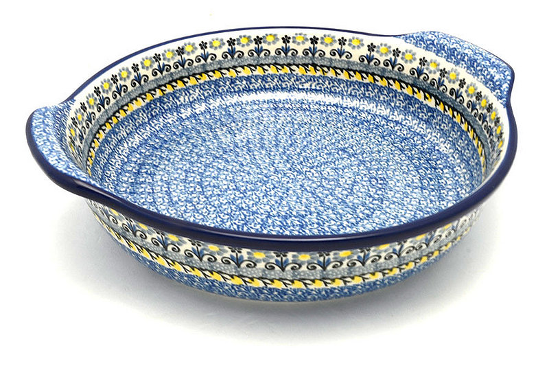 Polish Pottery Baker - Round with Grips - Large - Daisy Maize
