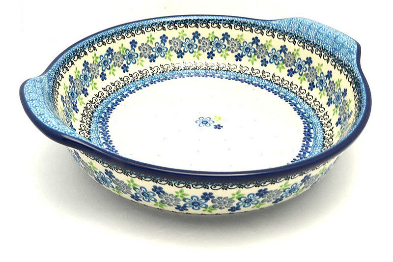 Polish Pottery Baker - Round with Grips - Large - Flower Works