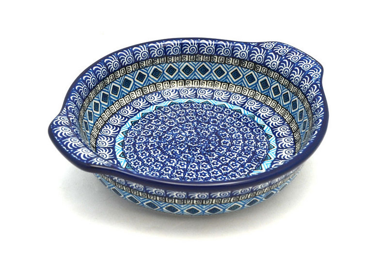Ceramika Artystyczna Polish Pottery Baker - Round with Grips - Medium - Aztec Sky 141-1917a (Ceramika Artystyczna)