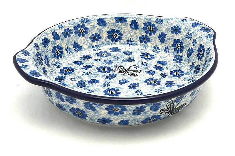 Ceramika Artystyczna Polish Pottery Baker - Round with Grips - Medium - Hidden Dragonfly 141-1443a (Ceramika Artystyczna)