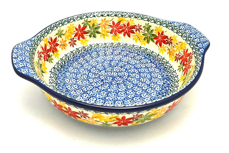 Ceramika Artystyczna Polish Pottery Baker - Round with Grips - Medium - Maple Harvest 141-2533a (Ceramika Artystyczna)