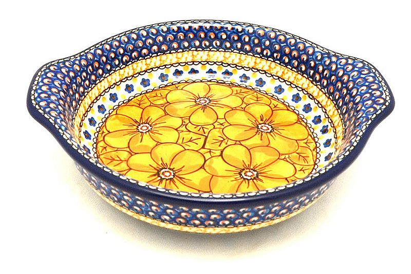 Ceramika Artystyczna Polish Pottery Baker - Round with Grips - Medium - Unikat Signature - U408B 141-U408B (Ceramika Artystyczna)