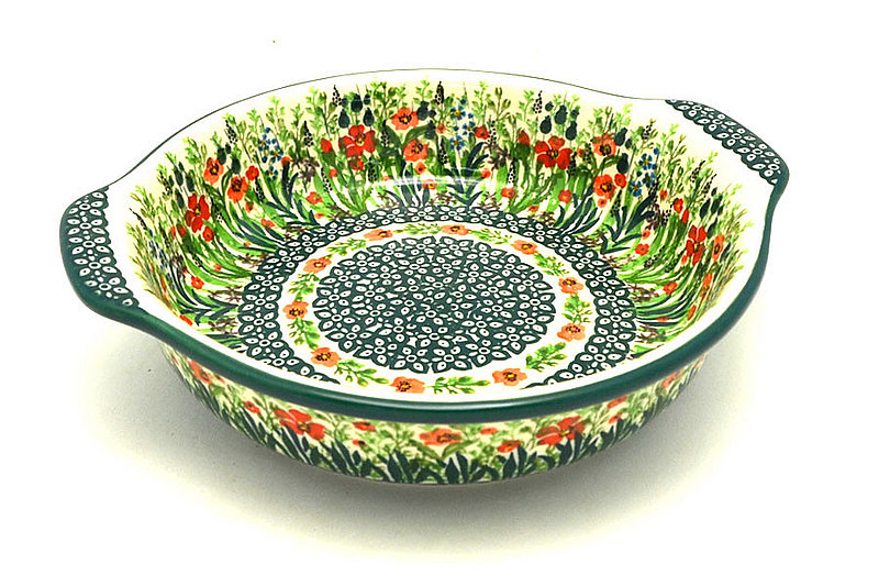 Ceramika Artystyczna Polish Pottery Baker - Round with Grips - Medium - Unikat Signature - U4335 141-U4335 (Ceramika Artystyczna)