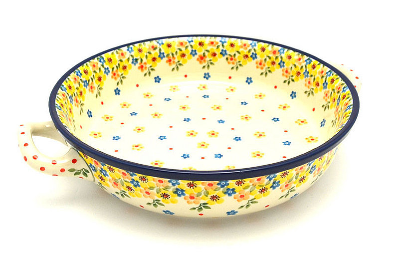 Polish Pottery Baker - Round with Handles - 10" - Buttercup