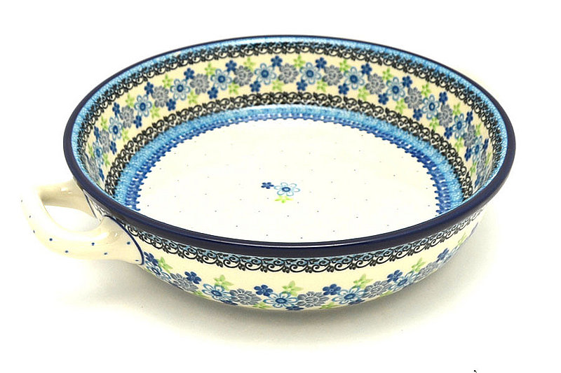 Ceramika Artystyczna Polish Pottery Baker - Round with Handles - 10" - Flower Works 420-2633a (Ceramika Artystyczna)