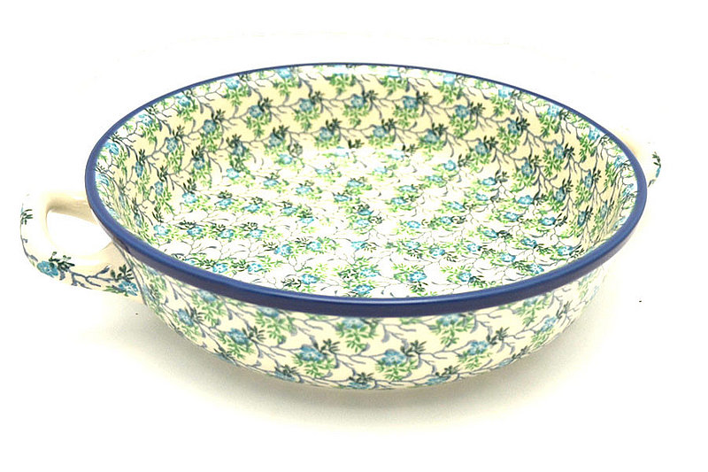 Ceramika Artystyczna Polish Pottery Baker - Round with Handles - 10" - Summer Ivy 420-2814a (Ceramika Artystyczna)