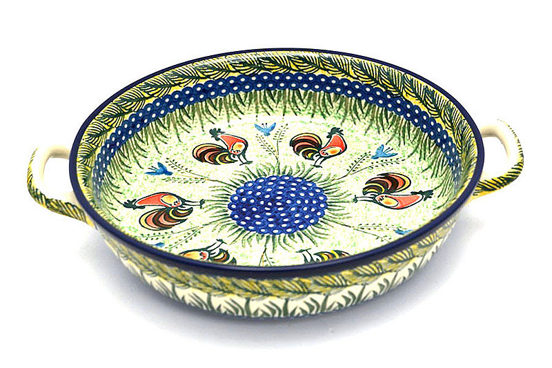 Ceramika Artystyczna Polish Pottery Baker - Round with Handles - 10" - Unikat Signature U2663 420-U2663 (Ceramika Artystyczna)