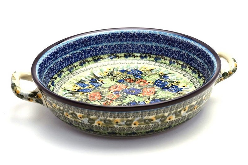 Ceramika Artystyczna Polish Pottery Baker - Round with Handles - 10" - Unikat Signature U4400 420-U4400 (Ceramika Artystyczna)
