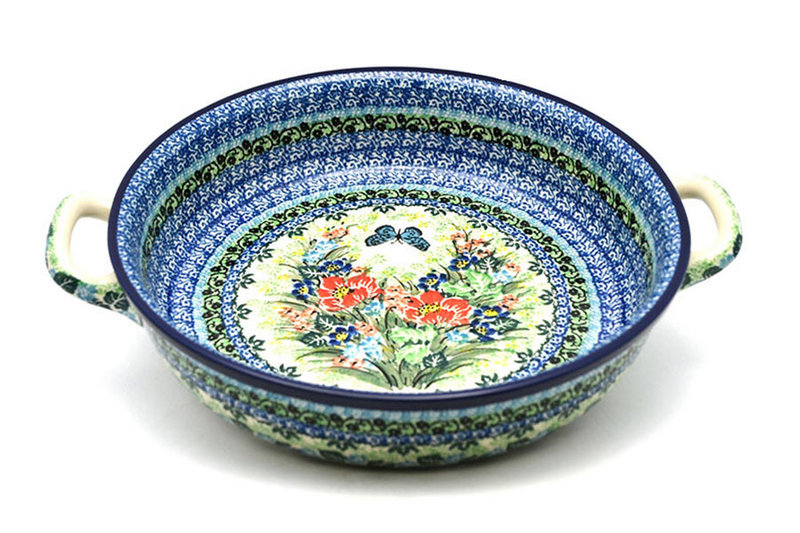 Ceramika Artystyczna Polish Pottery Baker - Round with Handles - 10" - Unikat Signature U4553 420-U4553 (Ceramika Artystyczna)
