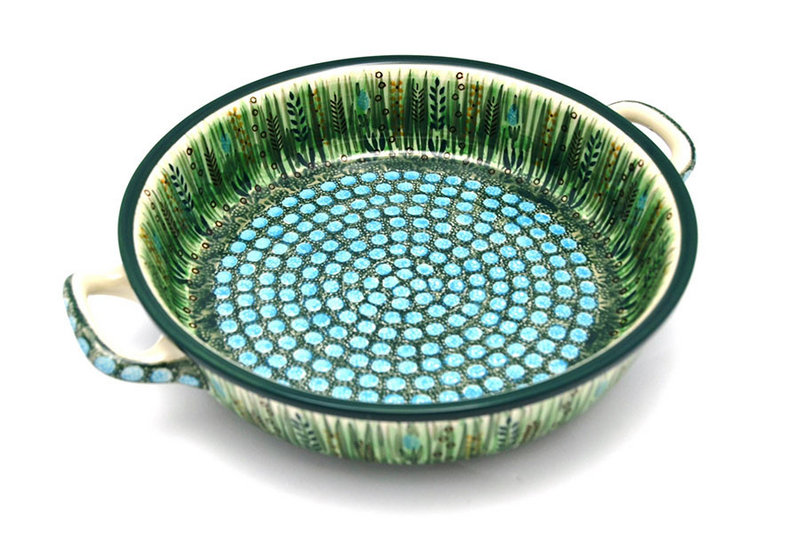 Ceramika Artystyczna Polish Pottery Baker - Round with Handles - 10" - Unikat Signature U803 420-U0803 (Ceramika Artystyczna)