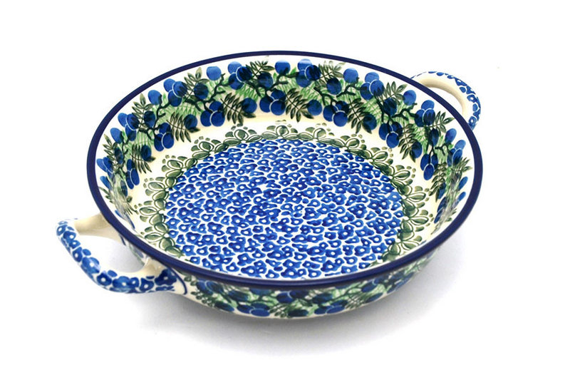 Polish Pottery Baker - Round with Handles -  8" - Huckleberry