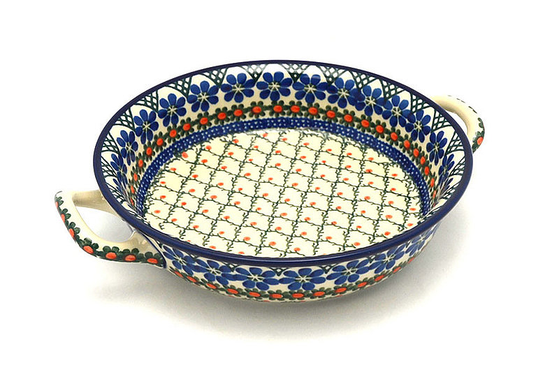 Ceramika Artystyczna Polish Pottery Baker - Round with Handles - 8" - Primrose 419-854a (Ceramika Artystyczna)