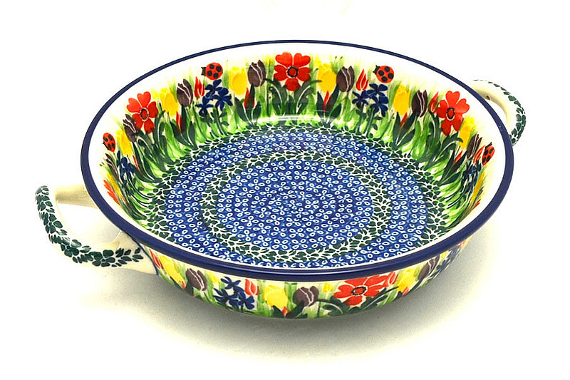 Ceramika Artystyczna Polish Pottery Baker - Round with Handles - 8" - Unikat Signature - U3787 419-U3787 (Ceramika Artystyczna)