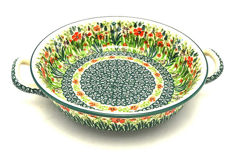 Ceramika Artystyczna Polish Pottery Baker - Round with Handles - 8" - Unikat Signature - U4335 419-U4335 (Ceramika Artystyczna)