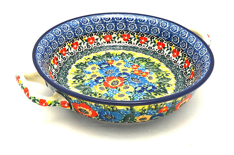 Ceramika Artystyczna Polish Pottery Baker - Round with Handles - 8" - Unikat Signature - U4578 419-U4578 (Ceramika Artystyczna)