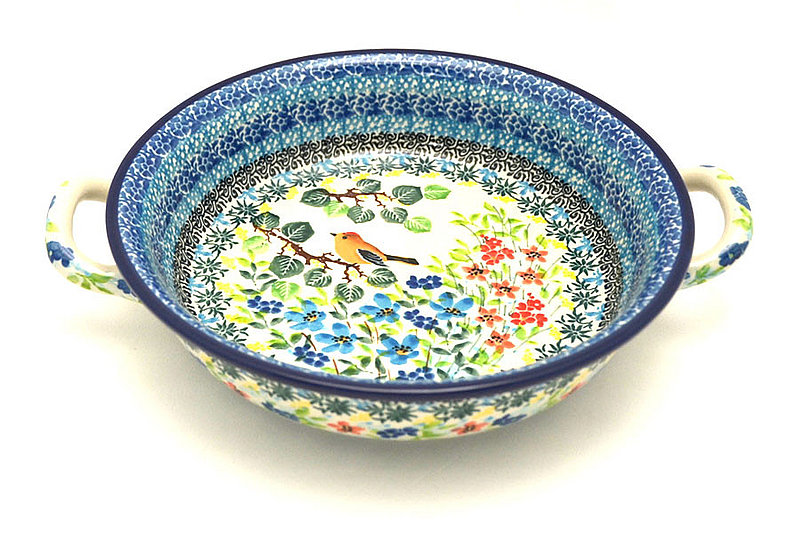 Polish Pottery Baker - Round with Handles -  8" - Unikat Signature - U5098