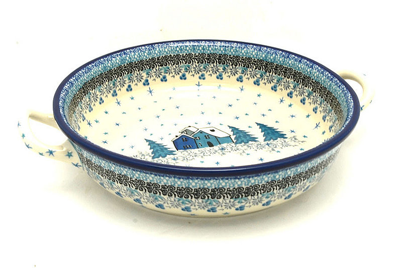 Ceramika Artystyczna Polish Pottery Baker - Round with Handles - 9" - Unikat Signature - U5045 C39-U5045 (Ceramika Artystyczna)