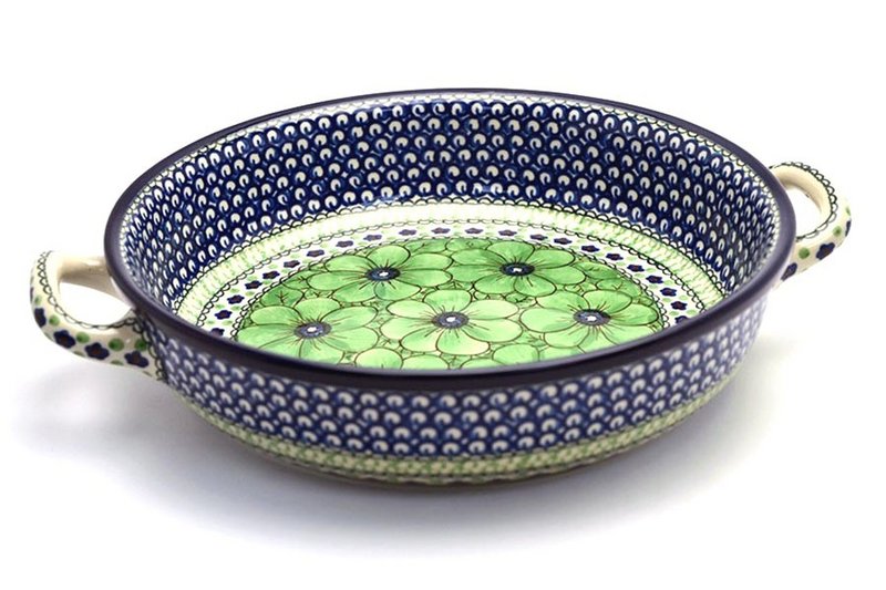 Ceramika Artystyczna Polish Pottery Baker - Round with Handles - Large - Unikat Signature U408A 420-U408A (Ceramika Artystyczna)