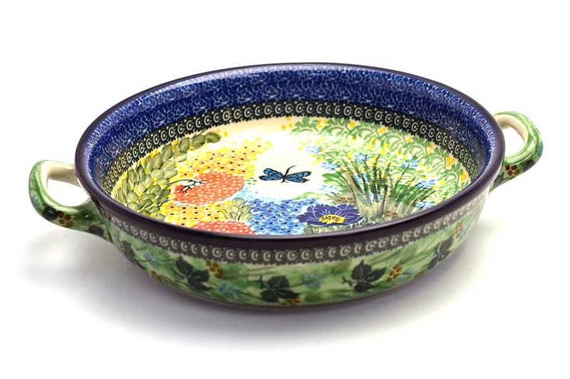 Ceramika Artystyczna Polish Pottery Baker - Round with Handles - Large - Unikat Signature U4612 420-U4612 (Ceramika Artystyczna)