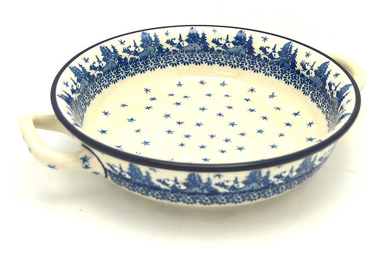 Ceramika Artystyczna Polish Pottery Baker - Round with Handles - Medium - Starry Night 419-2329a (Ceramika Artystyczna)