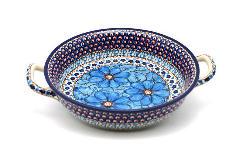 Ceramika Artystyczna Polish Pottery Baker - Round with Handles - Medium - Unikat Signature - U408C 419-U408C (Ceramika Artystyczna)