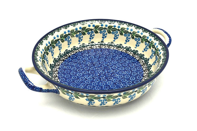 Polish Pottery Baker - Round with Handles - Medium - Wisteria